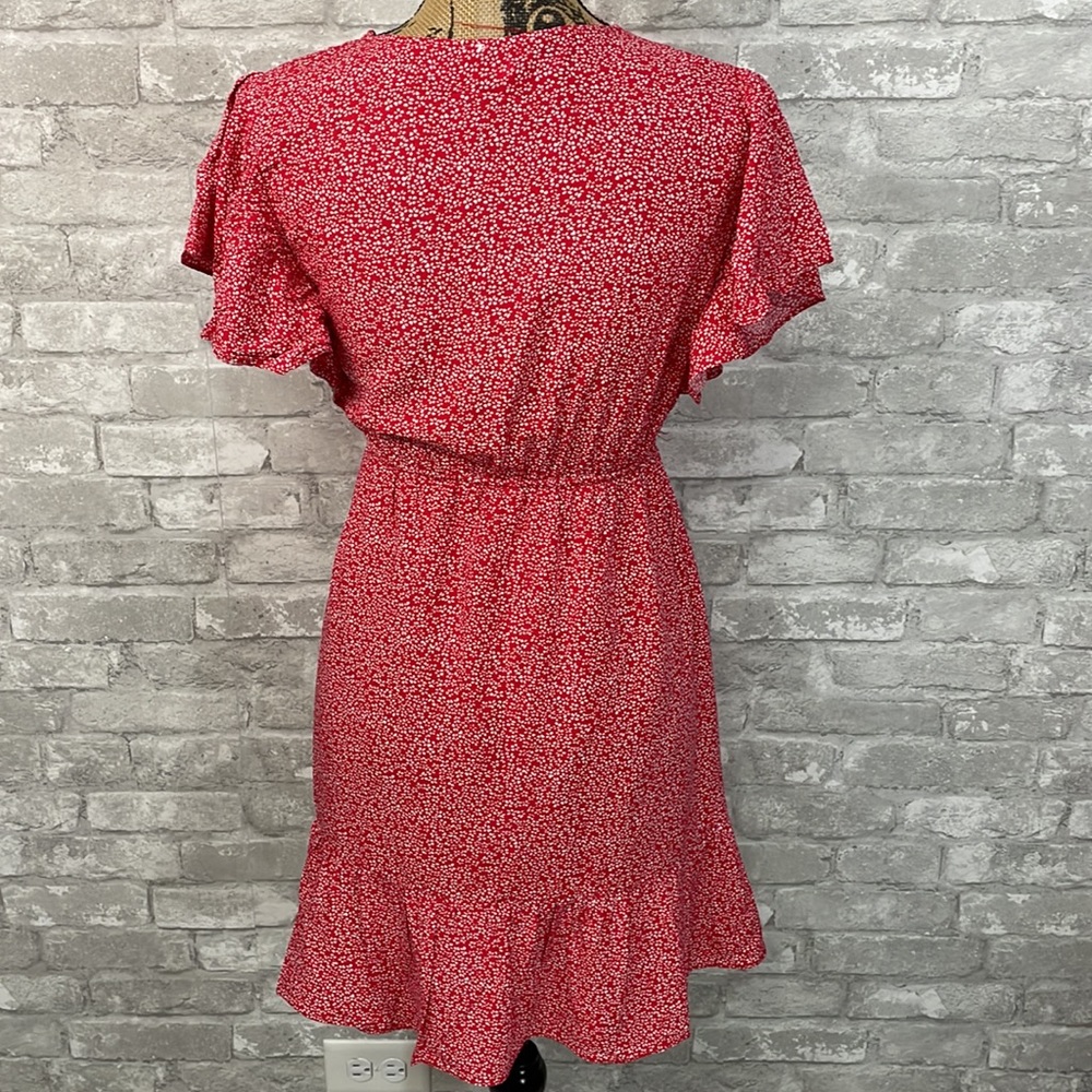 C+D+M Red Floral Ruffle Dress - Picture 4 of 7